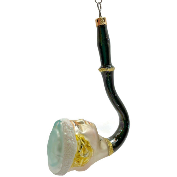 Christopher Radko Talking Pipe Two Faced Black Pearl Christmas Tree Ornament - Picture 1 of 7